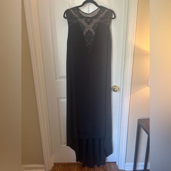 BCBG Lace High Low Elegant Black Dress - Picture 4 of 10
